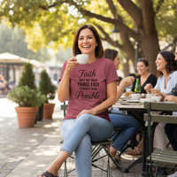 Load image into Gallery viewer, Faith Does Not Make Things Easy It Makes Them Possible - relaxed fit cotton t-shirt