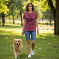 Load image into Gallery viewer, Faith Does Not Make Things Easy It Makes Them Possible - relaxed fit cotton t-shirt